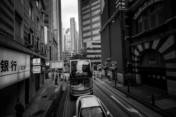 Edificios Hong Kong Arqueología Imagen Blanco Negro — Foto de Stock