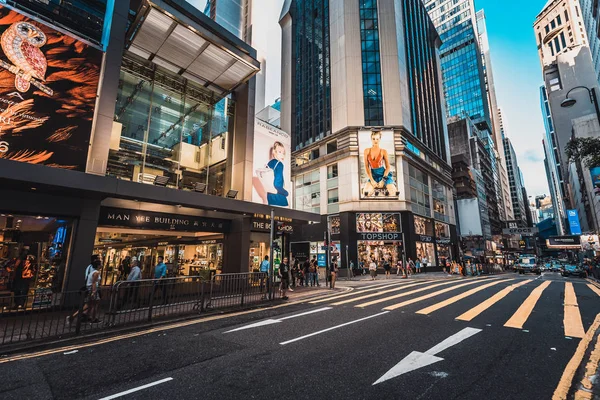 Ago 2017 Tsim Sha Tsui Hong Kong Vista Rua Com — Fotografia de Stock