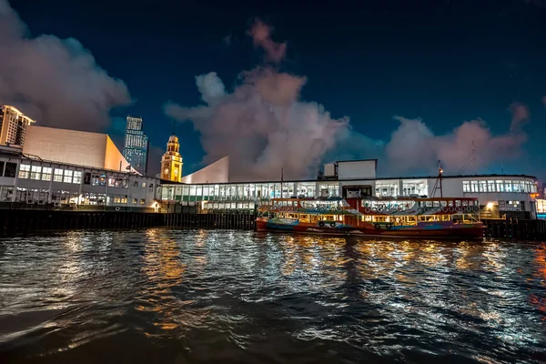 Vue Nuit Hong Kong Contre Eau — Photo