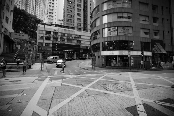 Hong Kong Buildings Archtitecture Black White Image — Stock Photo, Image