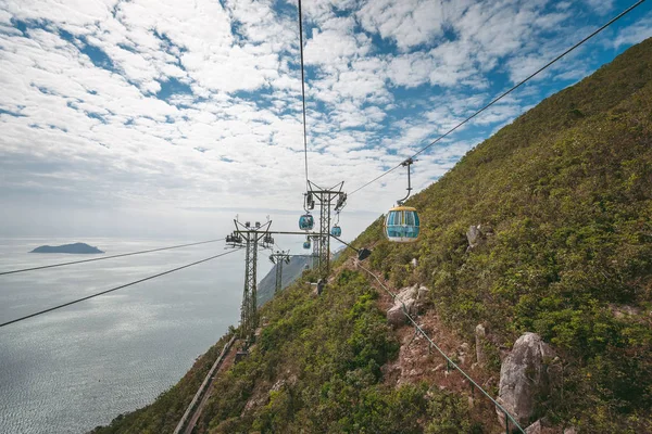 Гонконг Листопада 2018 Туристів Подорожі Канатної Дороги Океан Парку — стокове фото