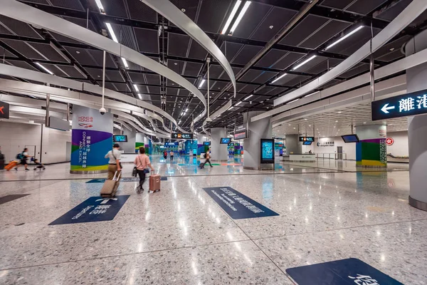 Vista Interior Terminal Del Aeropuerto Hong Kong — Foto de Stock