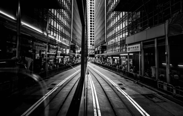 Hong Kong Buildings Archtitecture Black White Image — Stock Photo, Image