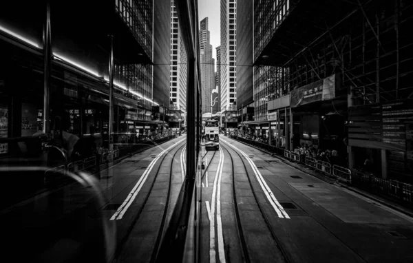 Hong Kong Buildings Archtitecture Black White Image — Stock Photo, Image