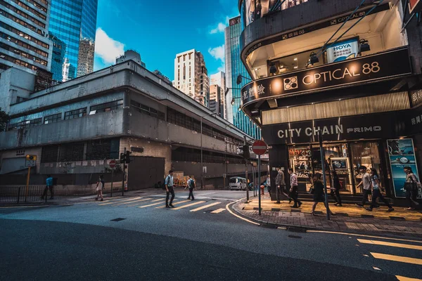 Ago 2017 Tsim Sha Tsui Hong Kong Vista Rua Com — Fotografia de Stock