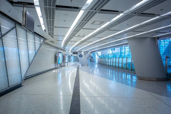 Widok Wewnątrz Terminalu Lotniska Hong Kong — Zdjęcie stockowe