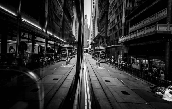 Hong Kong Buildings Archtitecture Black White Image — Stock Photo, Image