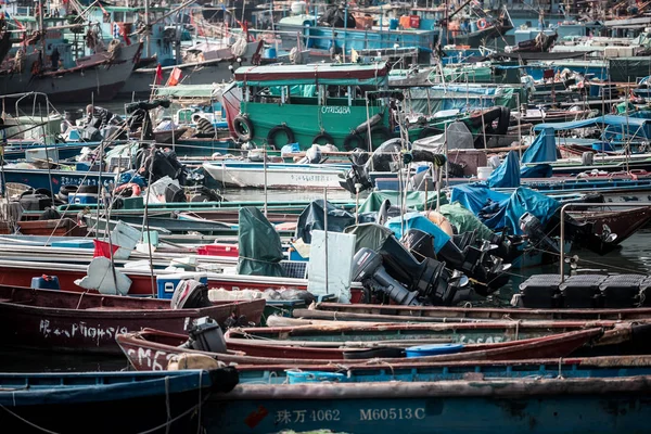 Porto Con Navi Barche Durante Giorno Hong Kong — Foto Stock