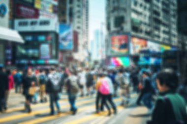 10 Ağustos 2017 - Tsim Sha Tsui, Hong Kong: İnsan kalabalığı ile sokak görmek
