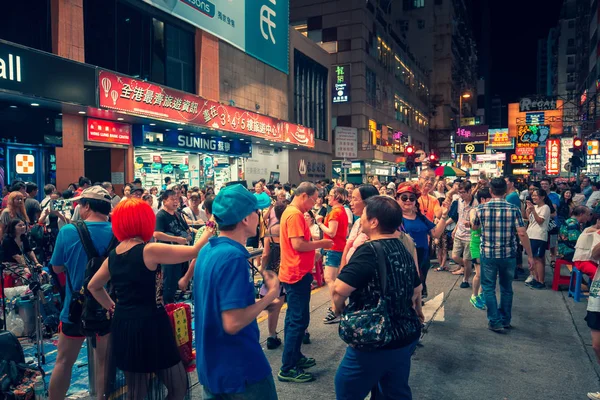 Rua Superlotada Com Casas Lojas Nov 2016 Tsim Sha Tsui — Fotografia de Stock