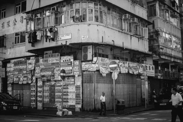 Χονγκ Κονγκ Κτίρια Και Archtitecture Μαύρο Και Άσπρο Εικόνας — Φωτογραφία Αρχείου
