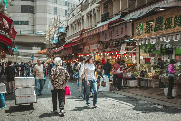 Modern Street People Transport Daytime Hong Kong — Stock Photo, Image