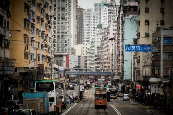 홍콩 유명한 나 단 로드의 스트리트 뷰 — 스톡 사진