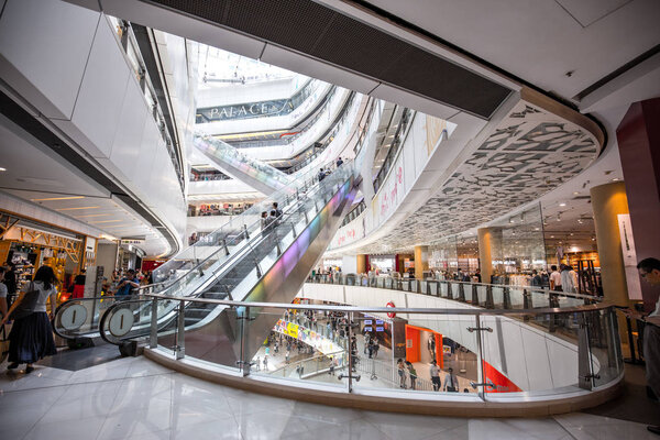 Modern Shopping Mall in Hong Kong, inner view