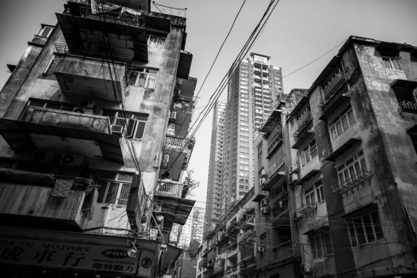 Rue Avec Les Gens Transport Pendant Journée Hong Kong Image — Photo