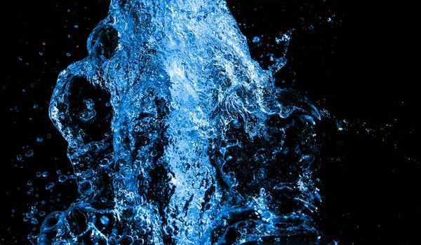 Colored Water Splashes Black Background — Stock Photo, Image