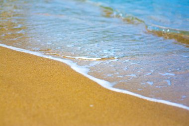 dalgalı okyanus ve kumlu plaj