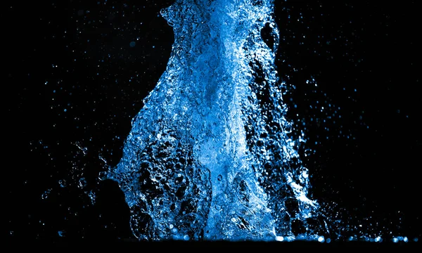 Colored Water Splashes Black Background — Stock Photo, Image