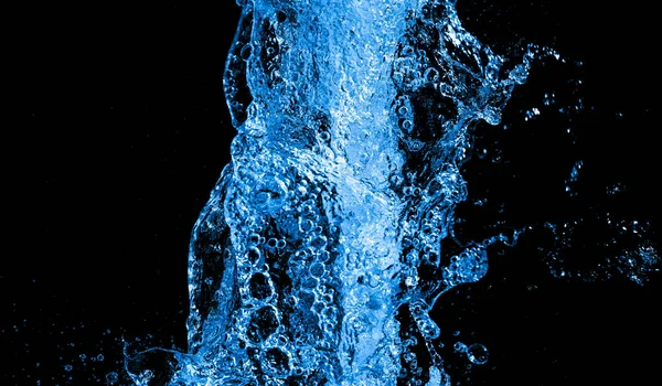 Colored Water Splashes Black Background — Stock Photo, Image