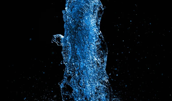 Colored Water Splashes Black Background — Stock Photo, Image