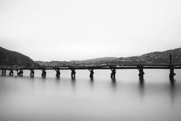 Toller Meerblick Mit Welligem Wasser Und Ufer — Stockfoto