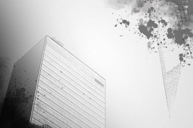 Modern mimari arka plan, siyah beyaz resim 