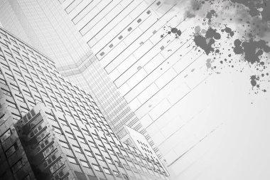 Modern mimari arka plan, siyah beyaz resim 