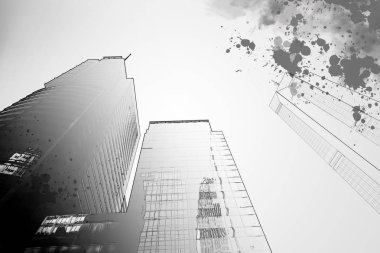 Modern mimari arka plan, siyah beyaz resim 