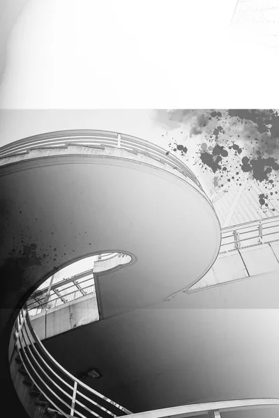 Abstract Modern Architecture Background Black White Image — Stock Photo, Image