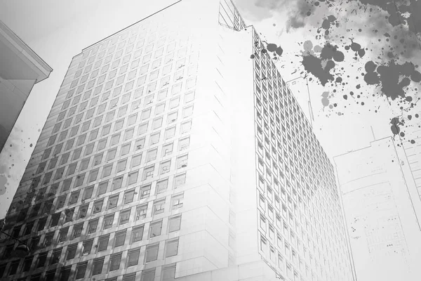 Arrière Plan Abstrait Architecture Moderne Image Noir Blanc — Photo