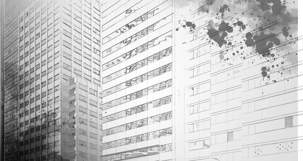 Arrière Plan Abstrait Architecture Moderne Image Noir Blanc — Photo