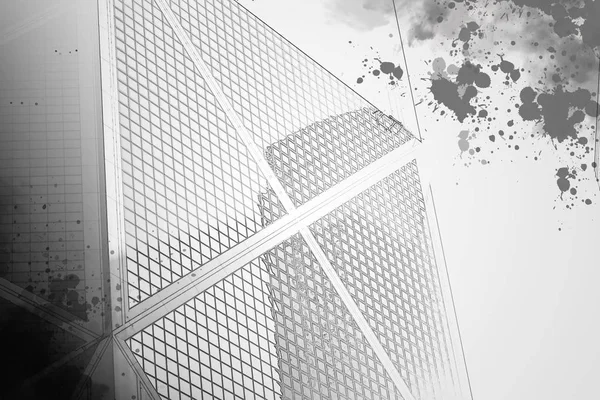 Arrière Plan Abstrait Architecture Moderne Image Noir Blanc — Photo