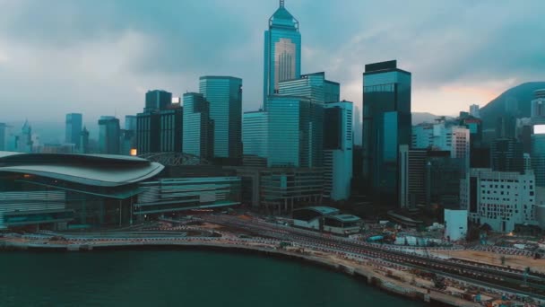 Центральный Гонконг Января 2019 Года Воздушный Вид Центрального Района Гонконга — стоковое видео
