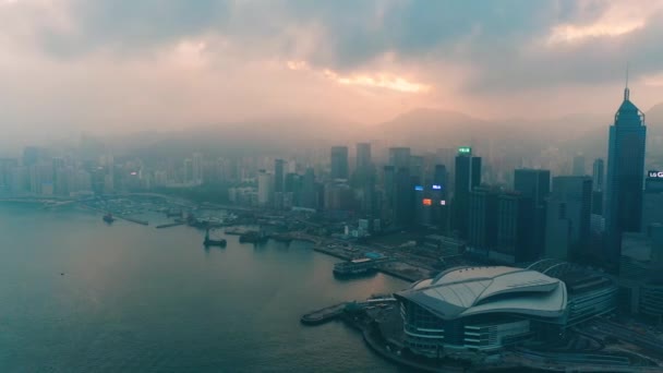 Central Χονγκ Κονγκ Δεκ 2019 Αεροφωτογραφία Περιοχή Κεντρικό Χονγκ Κονγκ — Αρχείο Βίντεο