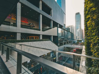 Shenzhen, Çin - 14 Şubat 2019: alışveriş merkezi ve modern MIXc, Shenzhen mimarilerde