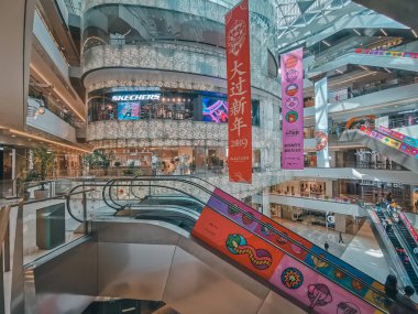 Shenzhen, Çin - 14 Şubat 2019: alışveriş merkezi ve modern MIXc, Shenzhen mimarilerde