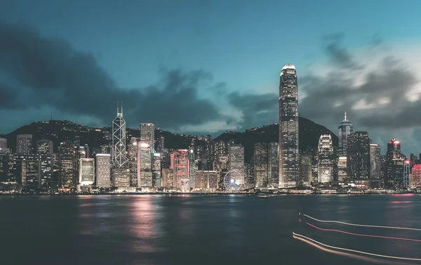 香港维多利亚港复古色调 — 图库照片