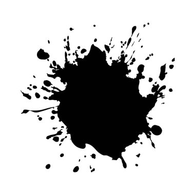 soyut siyah mürekkep lekesi beyaz arkaplanda izole edildi