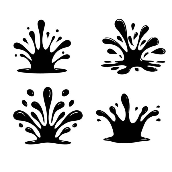 siyah su sıçramalarına kümesi.