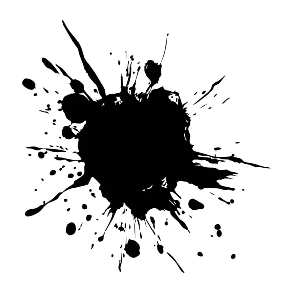 black ink splash on white background, vector illustration