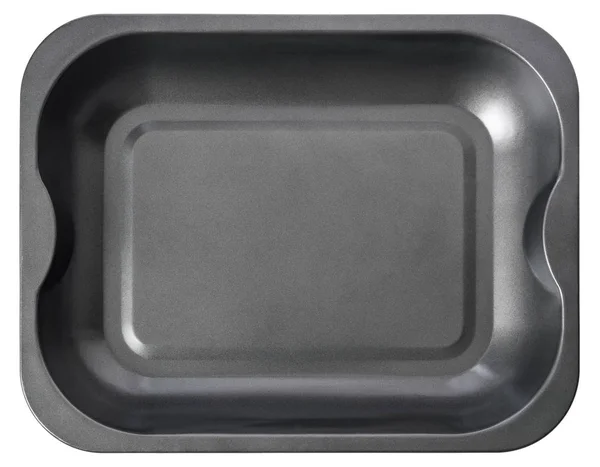 Bandeja Rectangular Para Hornear Negra Para Horno Aislada Sobre Fondo — Foto de Stock