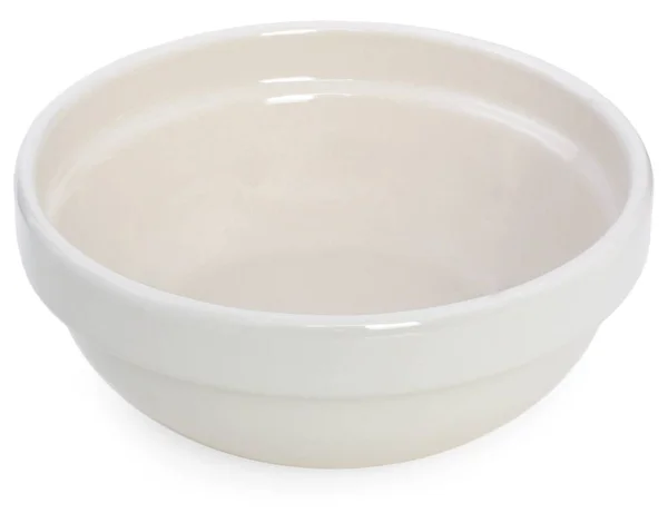 白い背景に分離されたアイボリー粘土料理 セラミック料理をホワイト — ストック写真