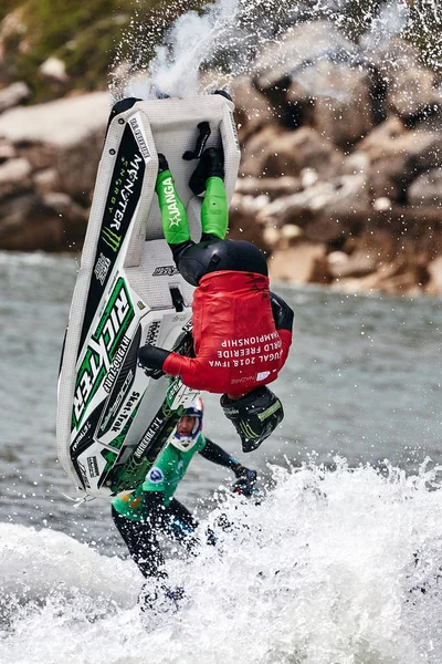 Profesionální Skútr Jezdci Soutěžit Jet Ski Tour Ifwa Závodníci Předvést — Stock fotografie