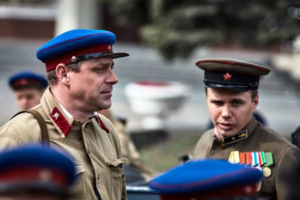 Des Gens Uniforme Militaire Honneur Fête Victoire Société Historique Militaire — Photo