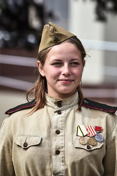 People Military Uniform Honor Victory Day Holiday Military Historical Society — Stock Photo, Image