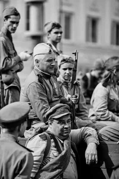 People Military Uniform Honor Victory Day Holiday Military Historical Society — Stock Photo, Image