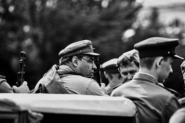 Pessoas Uniforme Militar Honra Das Férias Dia Vitória Sociedade Histórica — Fotografia de Stock