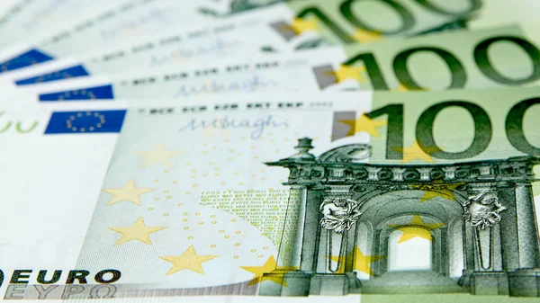 Honderd Euro Bankbiljetten Euro Geld Euro Contant Geld Achtergrond Geld — Stockfoto