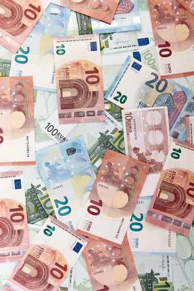 Dinheiro Euro Fundo Caixa Euros Notas Euro Dinheiro — Fotografia de Stock