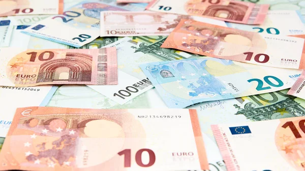 Χρήματα Ευρώ Υπόβαθρο Μετρητών Ευρώ Τραπεζογραμμάτια Ευρώ — Φωτογραφία Αρχείου